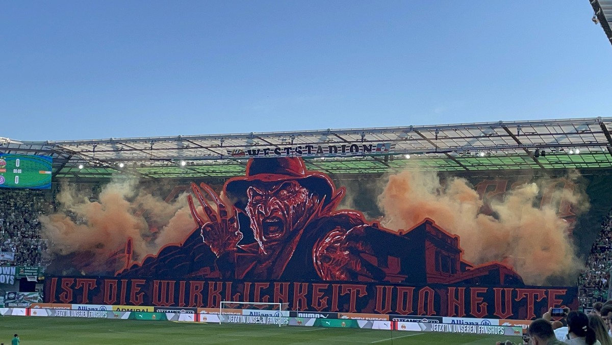 derby wiednia, oprawa, zamieszki, rapid, austria, wiedeń