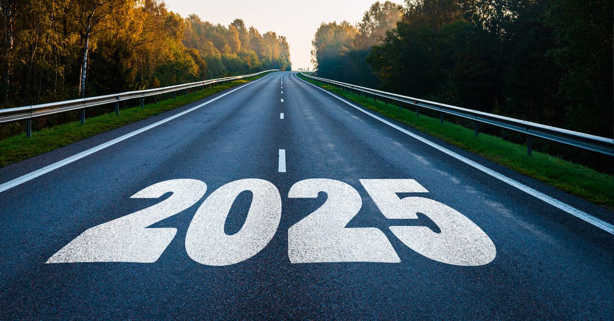 2025, nowy rok, zmiany, droga, napis