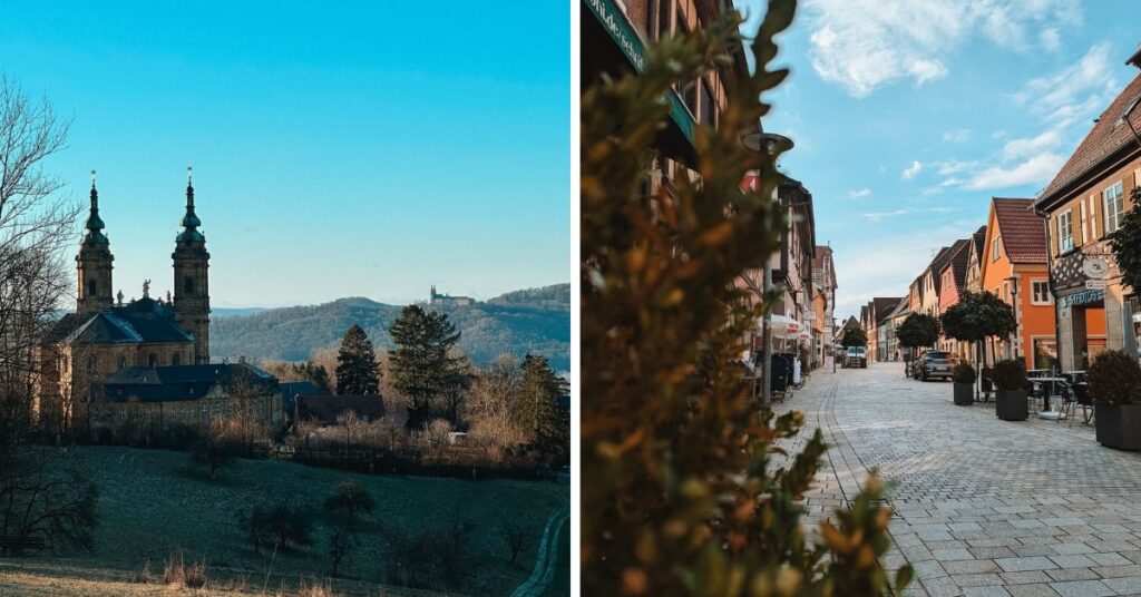 bad staffelstein, bayern, bawaria, airbnb, bawarskie miasteczko, budynki, bazylika