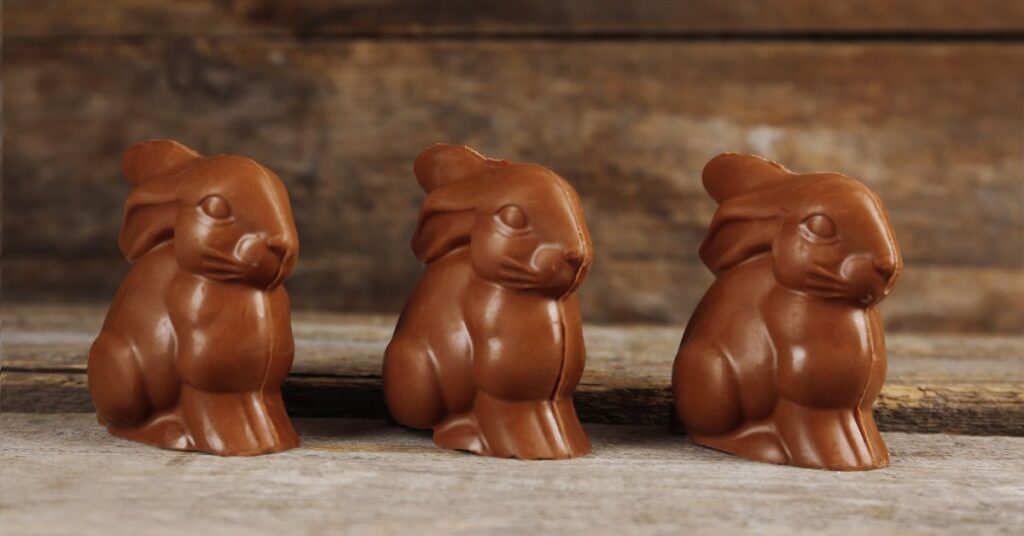 zające czekoladowe, czekoladowe zajączki, czekolada, kakao, osterhase, słodycze