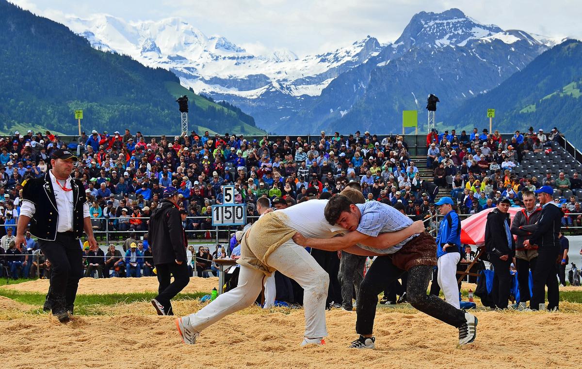 schwingen szwajcaria zapasy alpejskie schwingfest