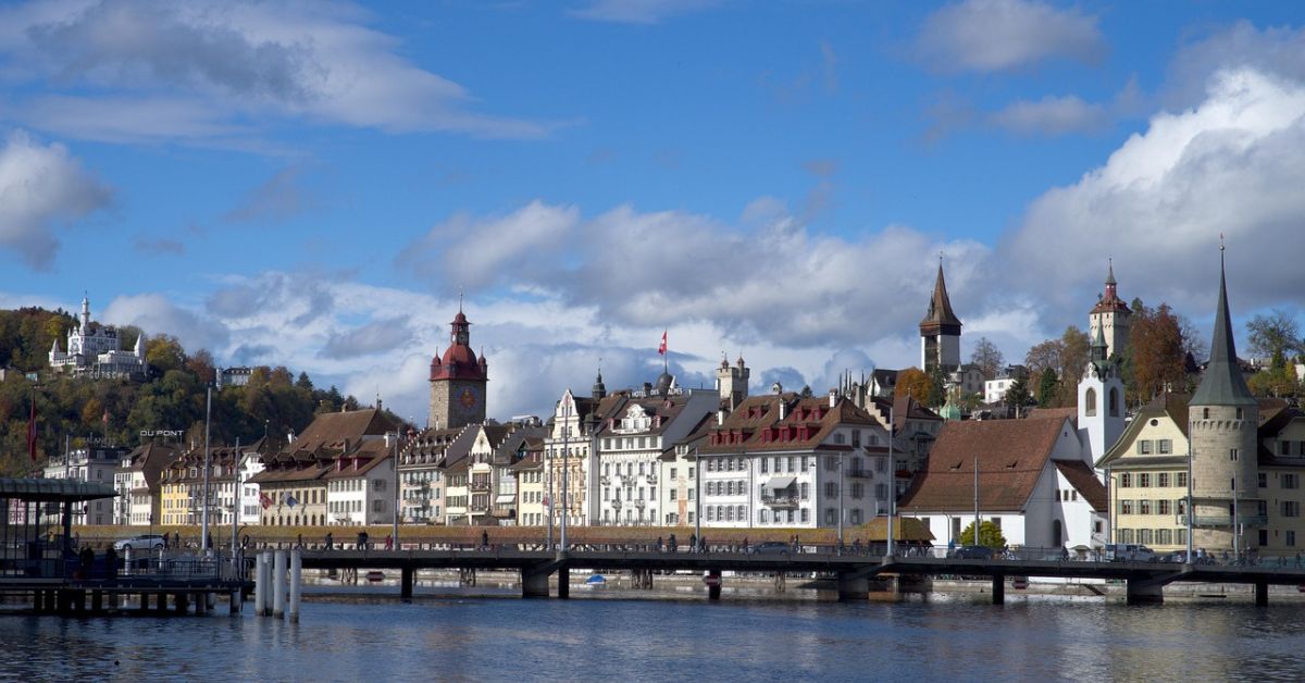 lucerna, luzern, miasto, panorama, szwajcaria