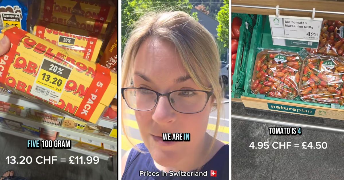 Brytyjska turystka, wysokie ceny w Coop, Coop, Stacey Fitch, TikTok, Szwajcaria, Fitch Family Adventures, ceny w Szwjacarii, turyści w Szwajcarii,