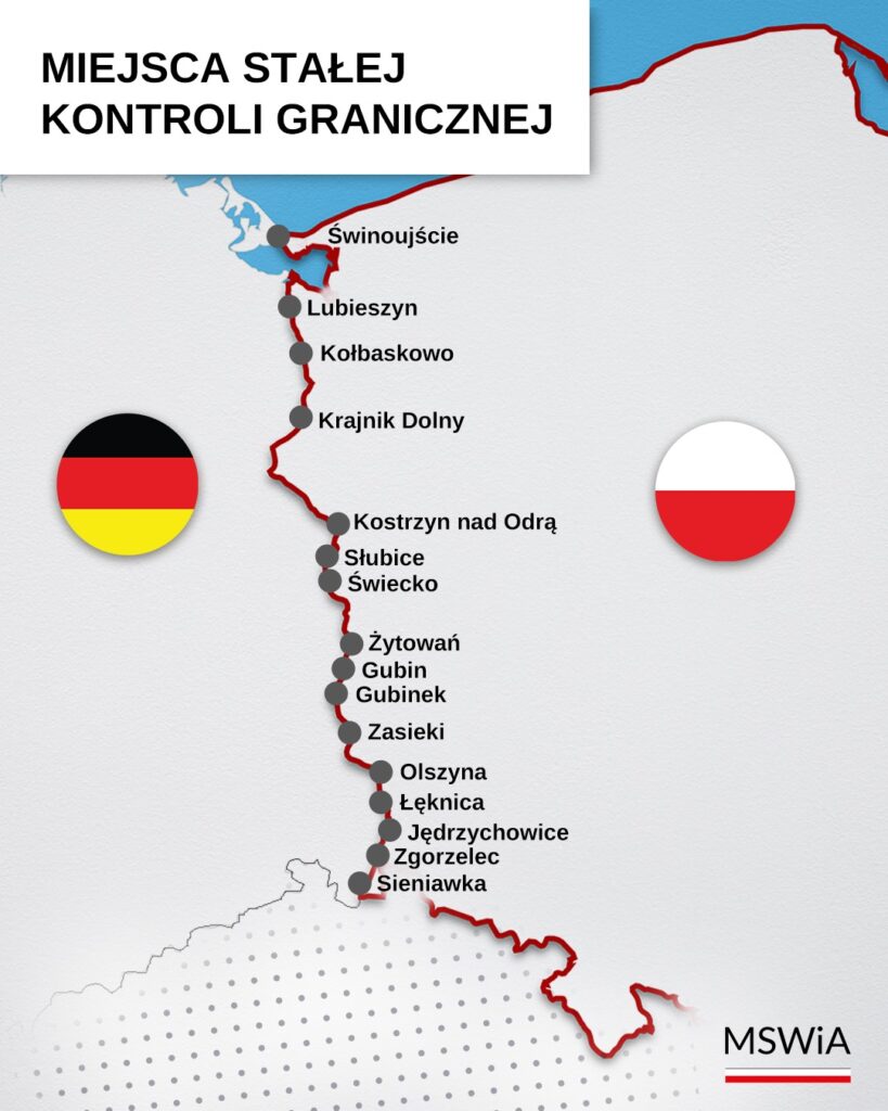 Miejsca stałej kontroli granicznej, kontrole graniczne, granica polsko niemiecka, granica niemcy
