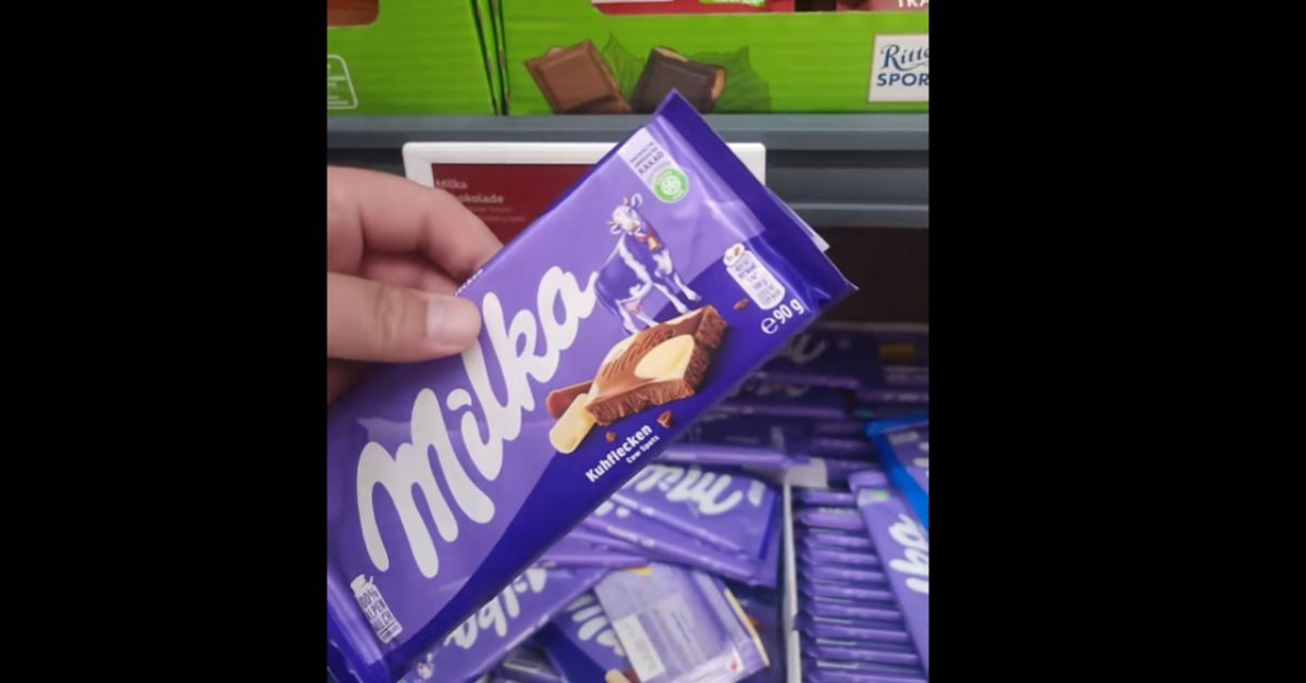 Polak, TikTok, Lidl, Polak w niemieckim sklepie, Niemcy, aktualności, Düsseldorf, @ku5m4, czekolada, czekolada Milka, Milka,