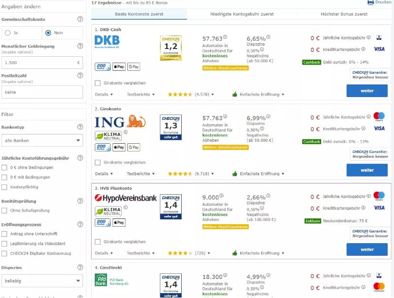porównywarka, konto bankowe w niemczech, oferty, darmowe konto, basiskonto, girokonto, bank, niemcy