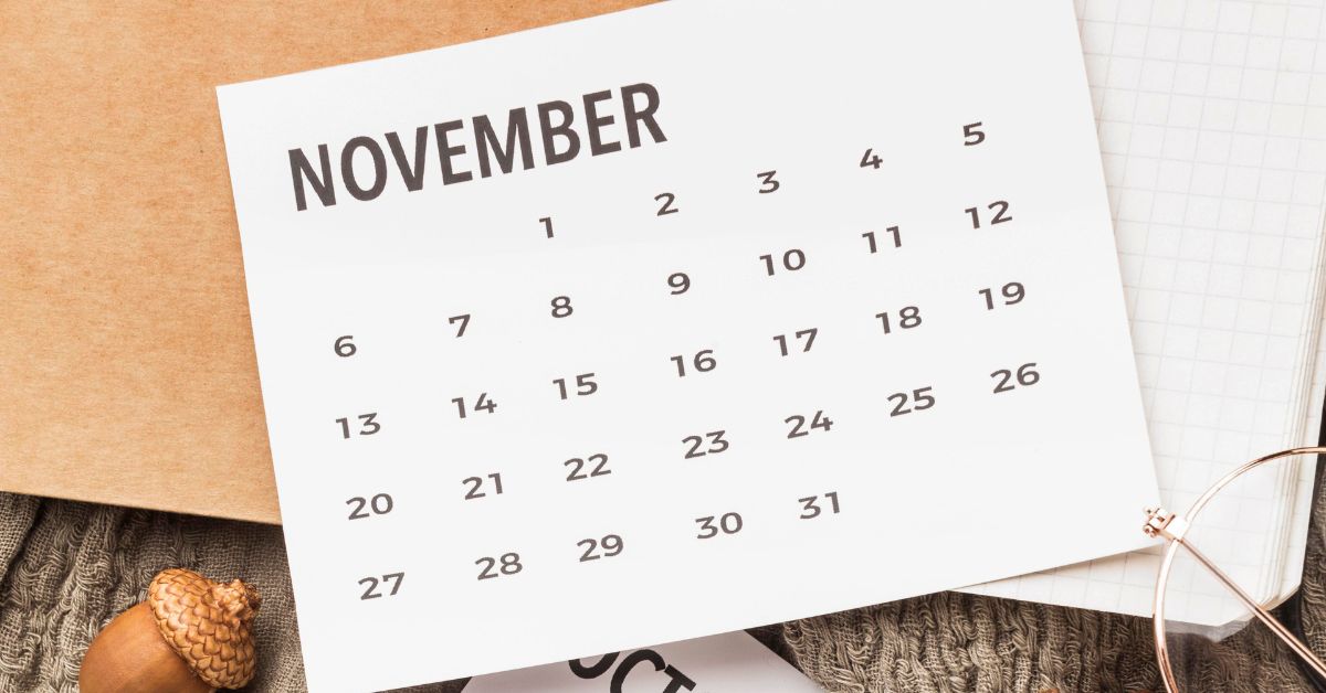 november, listopad, kalendarz, nowe przepisy, nowy miesiąc
