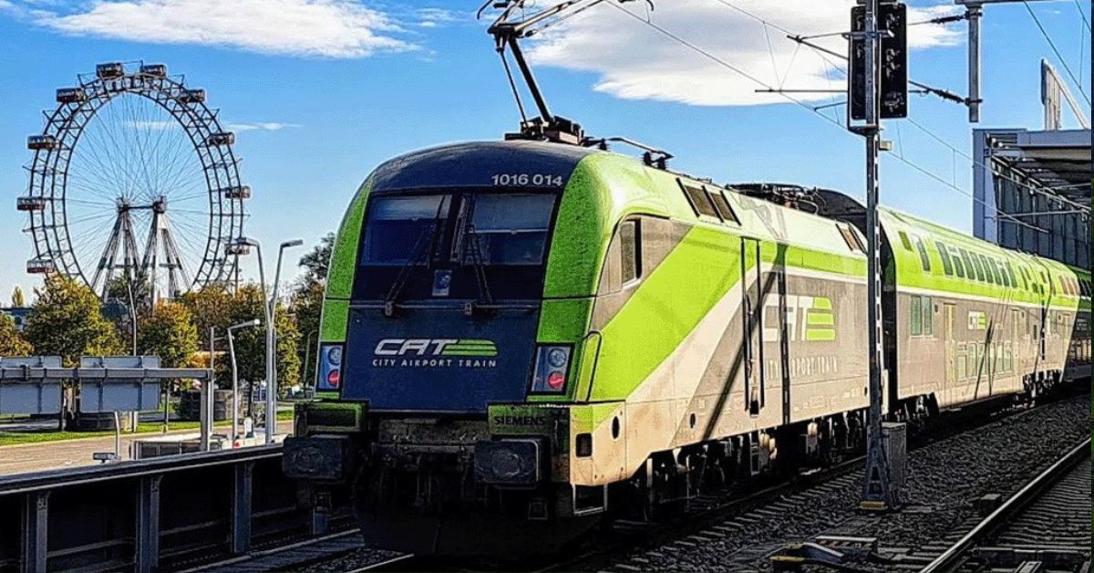 CAT Vienna, pociąg, city airport train, pociągiem na lotnisko, wiedeń