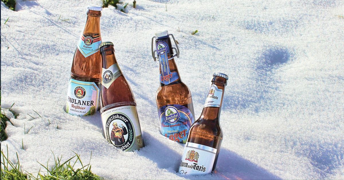piwo, śnieg, spożycie piwa, niemieckie piwo