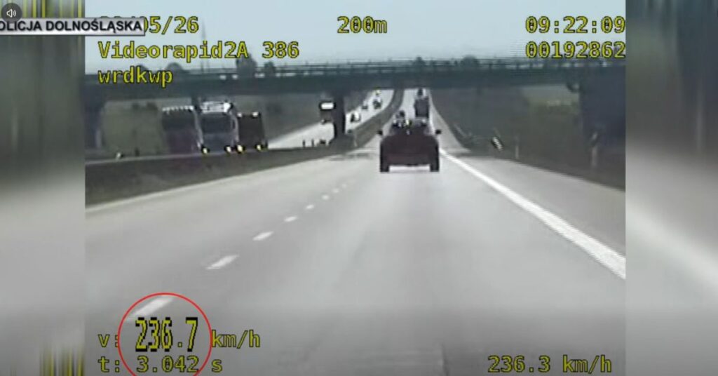 Niemiec na S8, mandat za prędkość w Polsce, przekroczenie prędkości, Aston Martin DBX, droga ekspresowa S8, policja Wrocław, maksymalny mandat 2500 zł, taryfikator mandatów 2026, punkty karne za prędkość, kierowca z Niemiec, przepisy drogowe w Polsce, limity prędkości w Polsce,