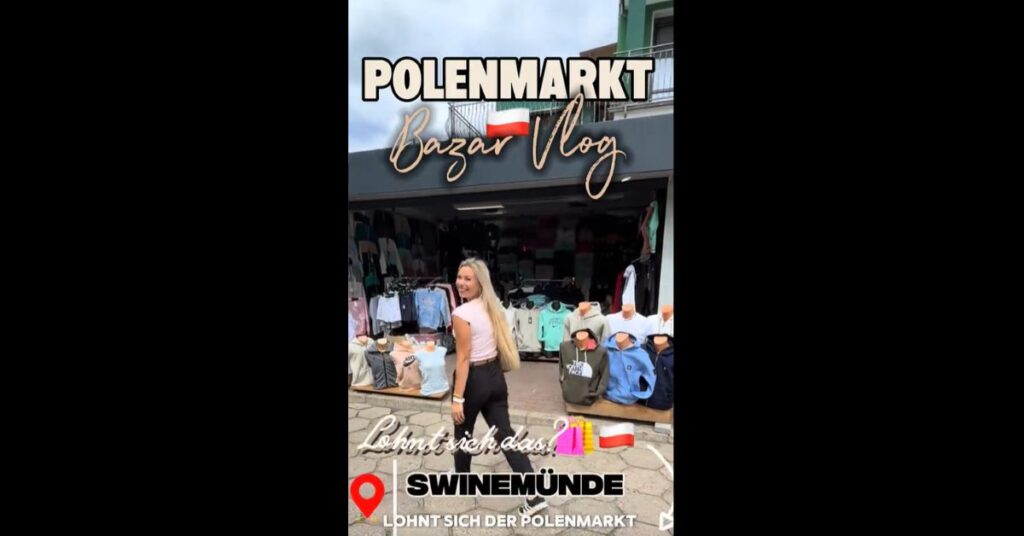 niemiecka influencerka, Świnoujście, bazar w Świnoujściu, targowisko Świnoujście, niemieccy turyści, zakupy w Polsce, Lali, zakupy przy granicy, polski bazar, Niemcy o Polsce, Niemka w Polsce,